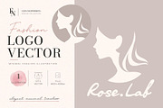 Female Profile Logo Vector, an Object Graphic by Elena Naumchenkova (Thumbnail 1 of 3)