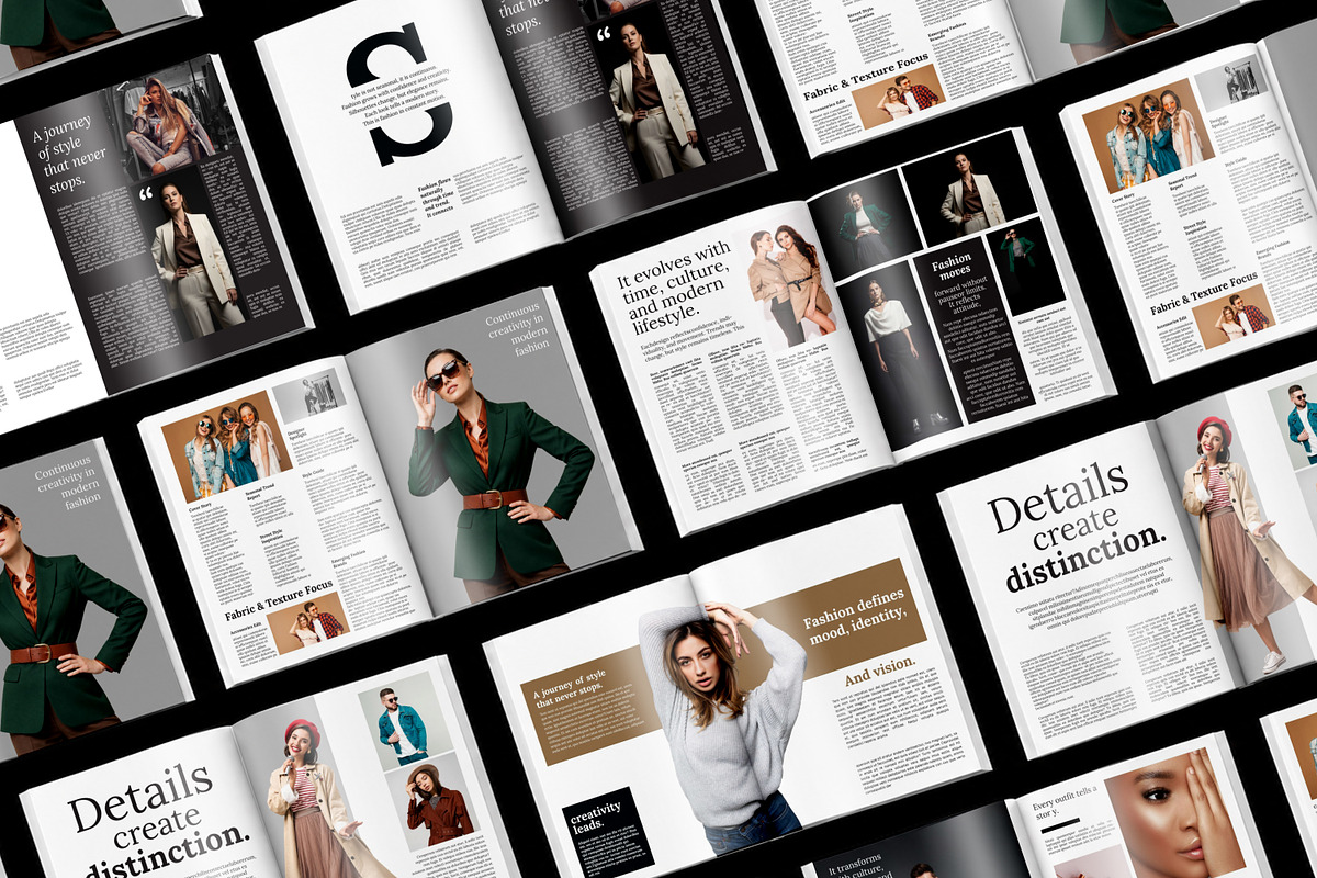 Fashion Magazine Design Template, a Magazine Template by Shajib Shikder (Photo 1 of 7)
