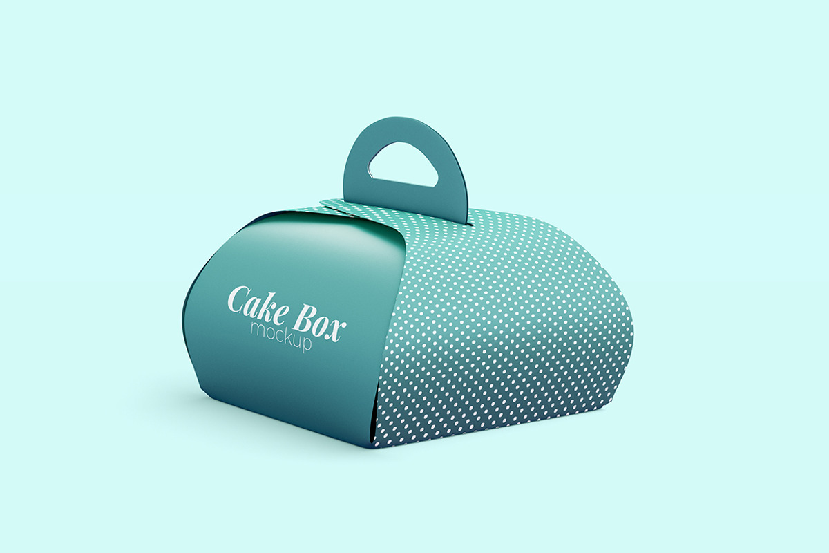Cake Box With Handle Mockup, a Product Mockup by McLittle Stock