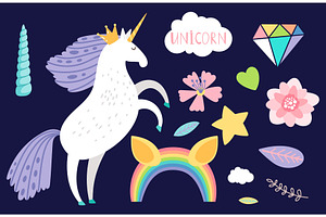 Cartoon Unicorn And Collection