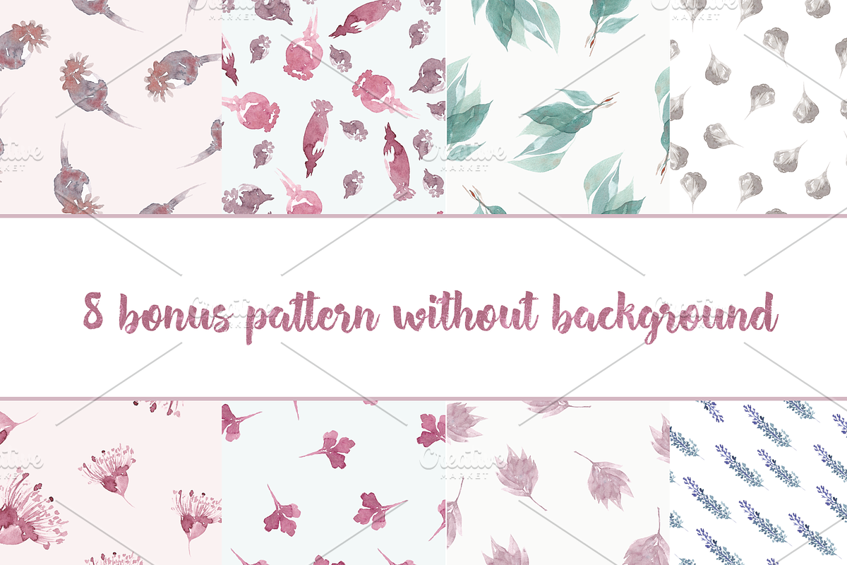 Watercolor plants & herbal elements., a Decorative Illustration by Re_Margarita_Art (Photo 8 of 12)