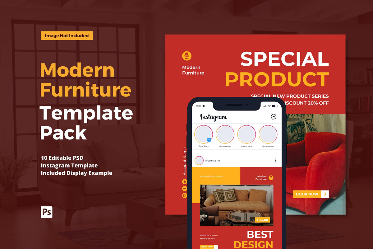 Modern Furniture Instagram Post, a Social Media Template by CavenArt (Photo 1 of 5)
