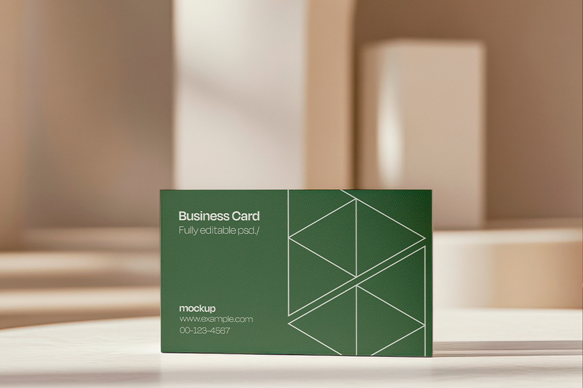 Minimalist Business Card Mockup in E, a Product Mockup by Mego-studio (Photo 4 of 5)