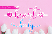 Heart Haily Script Heart Calligraphy, a Script Font by MC Creative (Thumbnail 1 of 10)