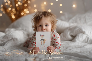Twinkle Season Christmas Card Mockup, a Product Mockup by NikiArts