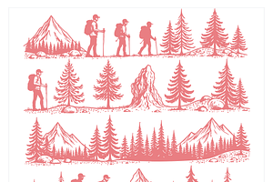 Stylized Mountain Silhouettes, a Texture Illustration by CarWrap design