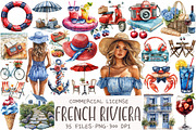 French Riviera Summer Clipart, an Illustration by OK Design (Thumbnail 1 of 5)