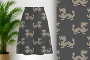 Gold Dragon on Grey Seamless Pattern, a Pattern Graphic by Sharon Schwalbe (Thumbnail 3 of 7)