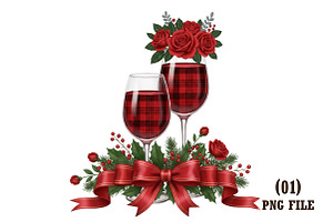 Christmas Wine Glass PNG, an Illustration by DreamArtGraphic
