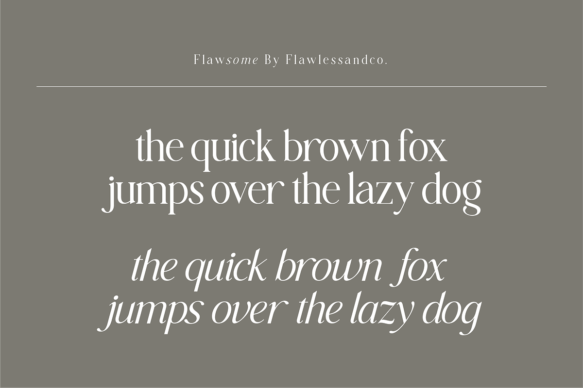 Flawsome Regular Italic, a Sans Serif Font by Flawless And Co (Photo 6 of 10)