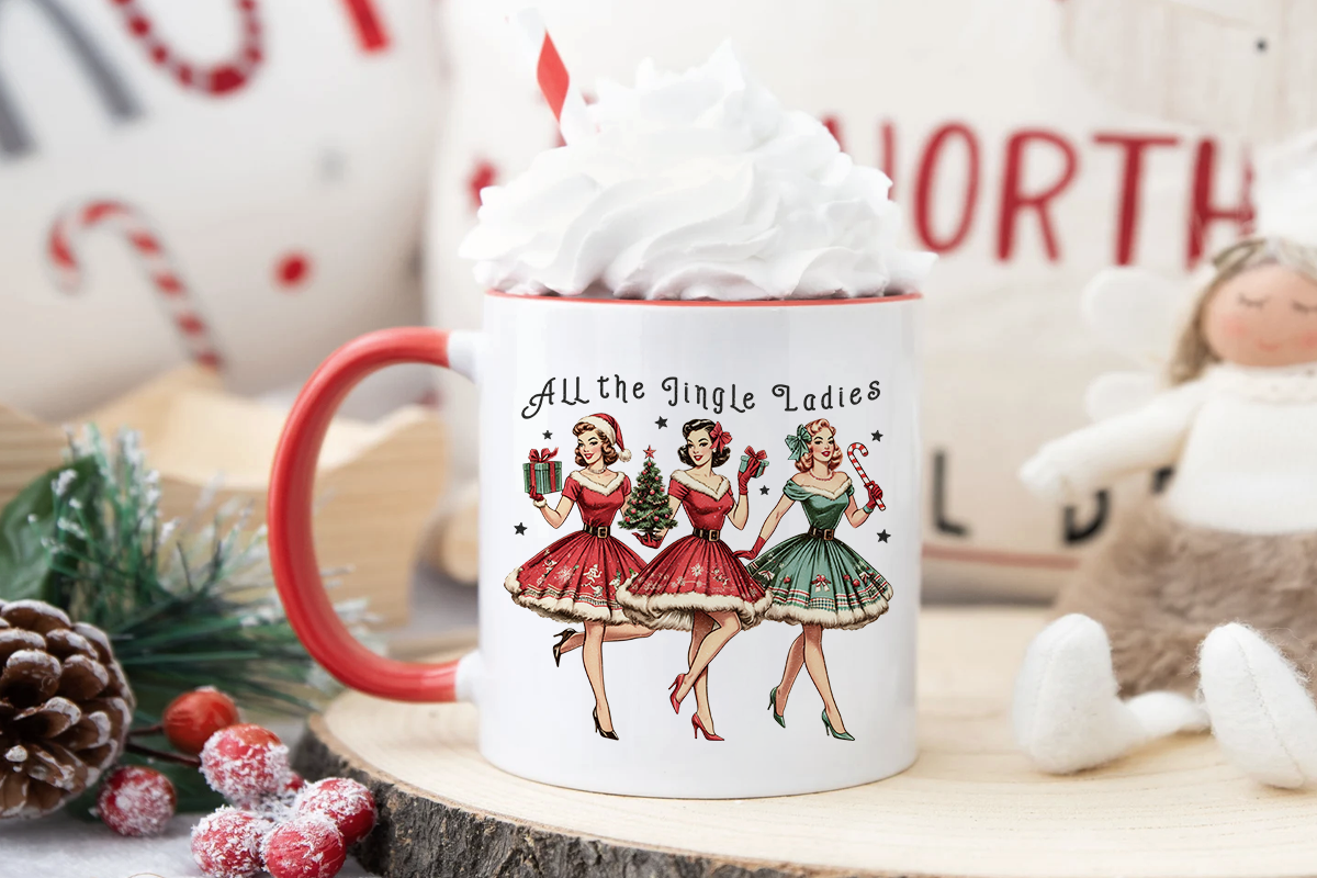 Retro Girl Christmas Sublimation, a Seasonal Illustration by LemonDesign (Photo 12 of 14)