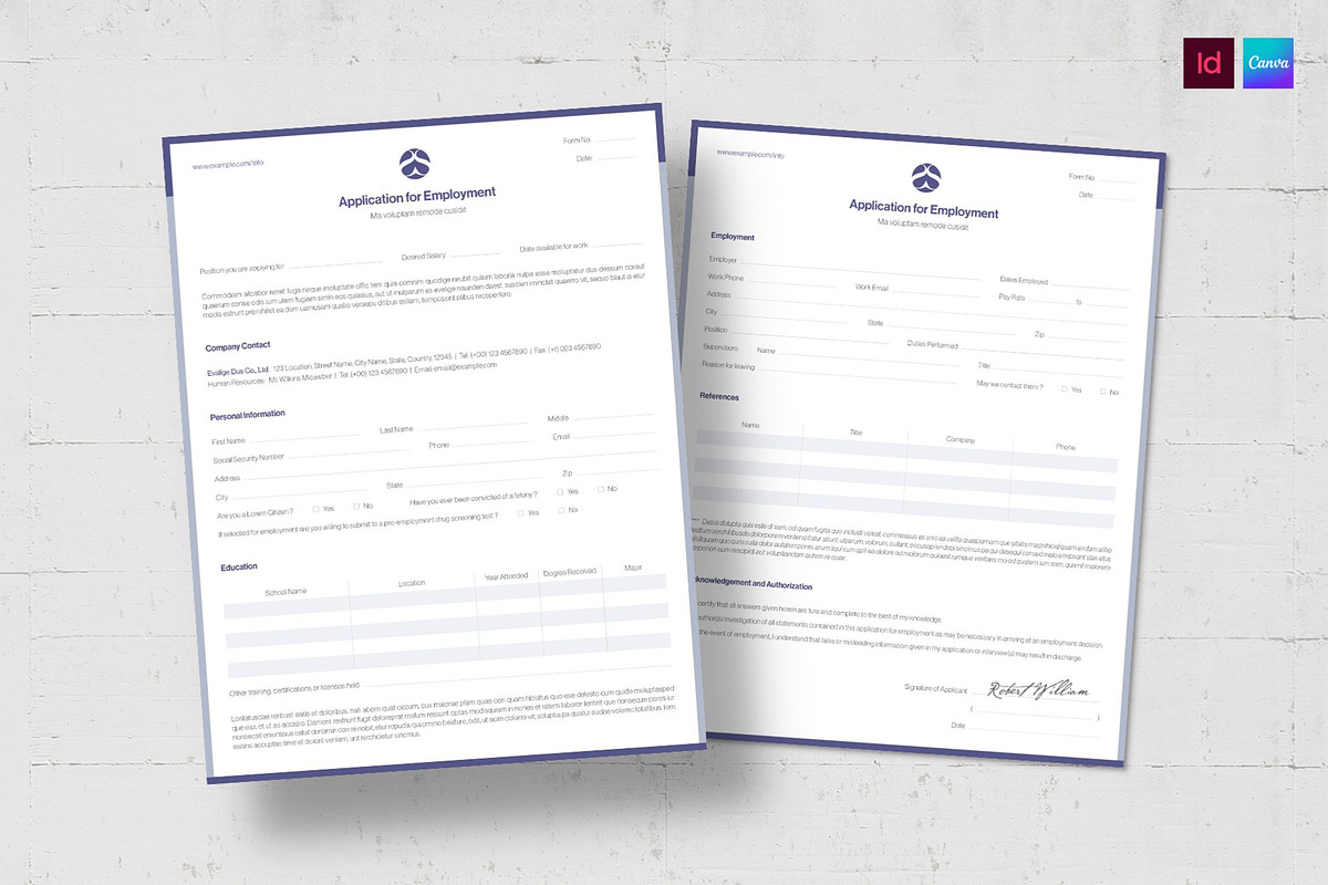 Employee Personal Information Form, a Stationery Template by BrandPacks (Photo 1 of 5)