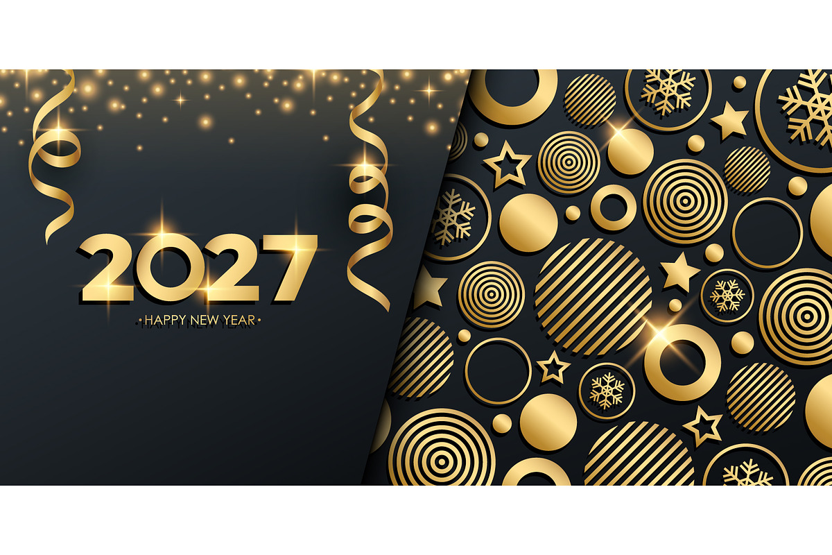 2027 Happy New Year Set, a Background Graphic by Finevector (Photo 3 of 5)
