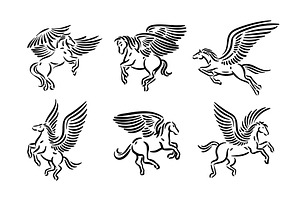 Pegasus Illustration Set.