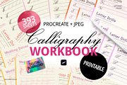 Calligraphy Workbook for Procreate, a Brush Add-On by Spasibenko Art (Thumbnail 1 of 5)