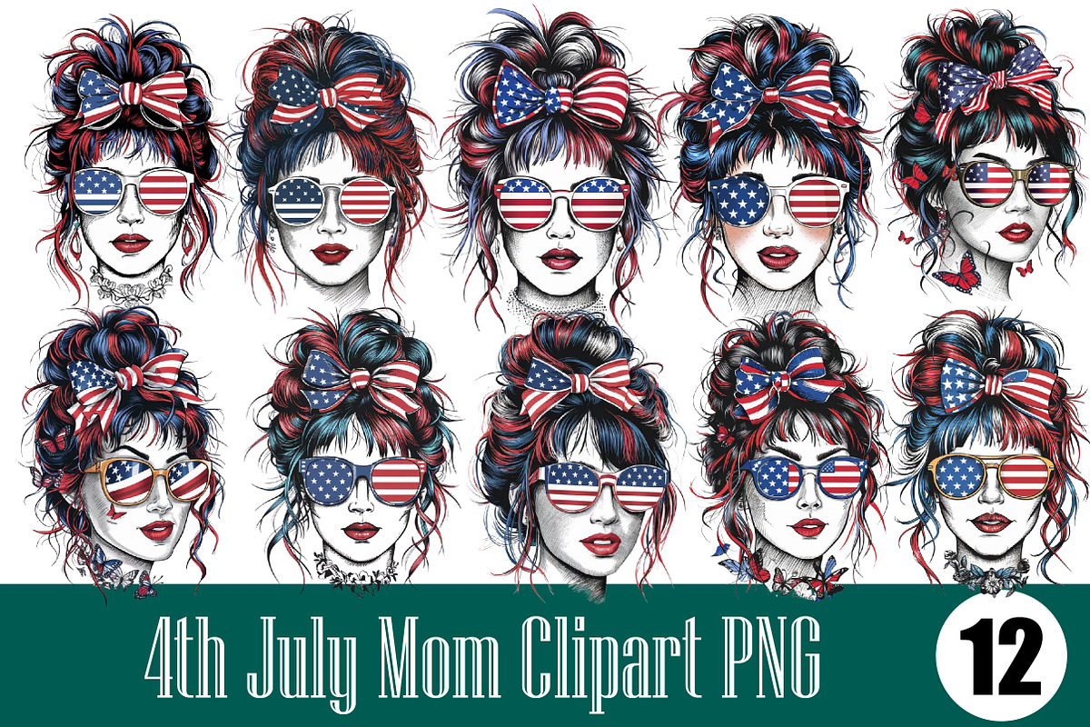 4th July Mom Clipart PNG, an Illustration by Wow Magic