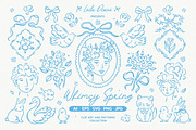 Hand Drawn Whimsy Spring, an Object Graphic by Leila Divine (Thumbnail 1 of 21)