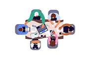 People work at table, top view set, a Work Illustration by PaperTrident (Thumbnail 4 of 9)