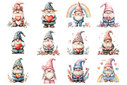 Boho Valentines Gnome Clipart, an Illustration by Design Market (Thumbnail 3 of 3)