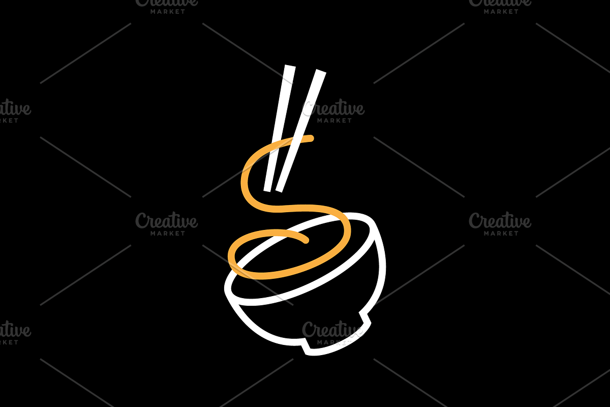 ramen bowl japanese food line logo, a Branding & Logo Template by devastd
