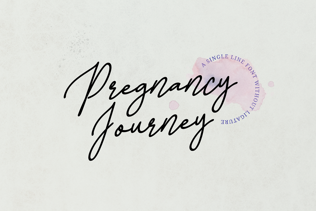 Pregnancy Journey - Monoline Font, a Script Font by Ali Hamidi (Photo 1 of 9)