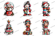 Cute Cartoon Christmas Clipart, an Illustration by DreamArtGraphic (Thumbnail 5 of 5)