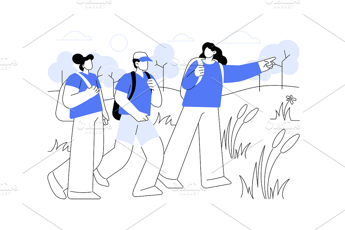 Summer hiking isolated cartoon, a Person Illustration by Visual Generation