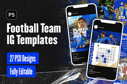Football Club Instagram Templates, a Social Media Template by Bornx Design