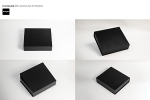 Square Box Packaging Mockup Set