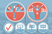Political Action Badges & Icons Set, an Icon by Farmboy (Thumbnail 1 of 3)