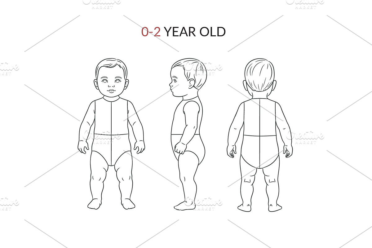 Baby Fashion Croquis Bundle, a Person Illustration by Shorena Fashion Draws (Photo 3 of 11)