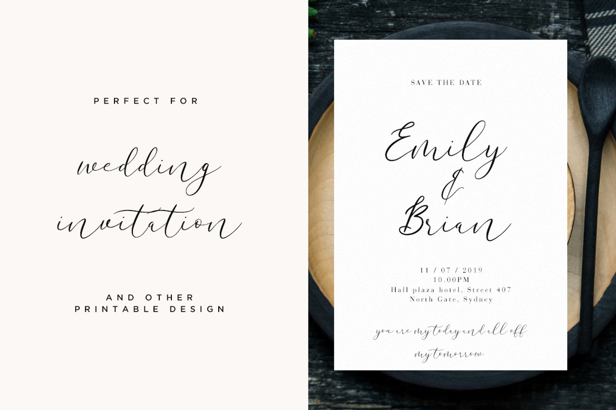 Wonderlust Calligraphy Wedding Font preview 5