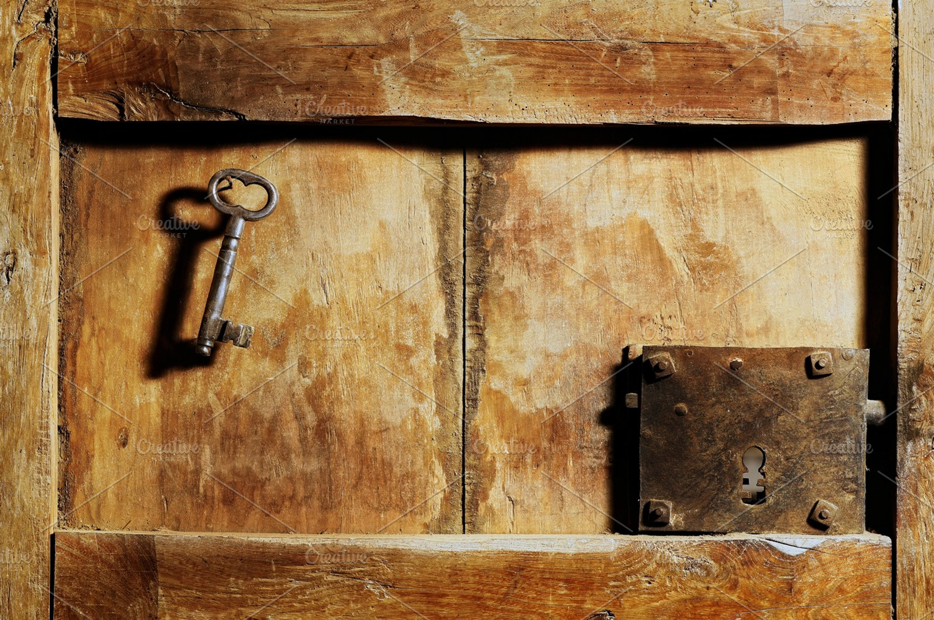 keyhole old with antique key, a Photo by Genaro Diaz photographs