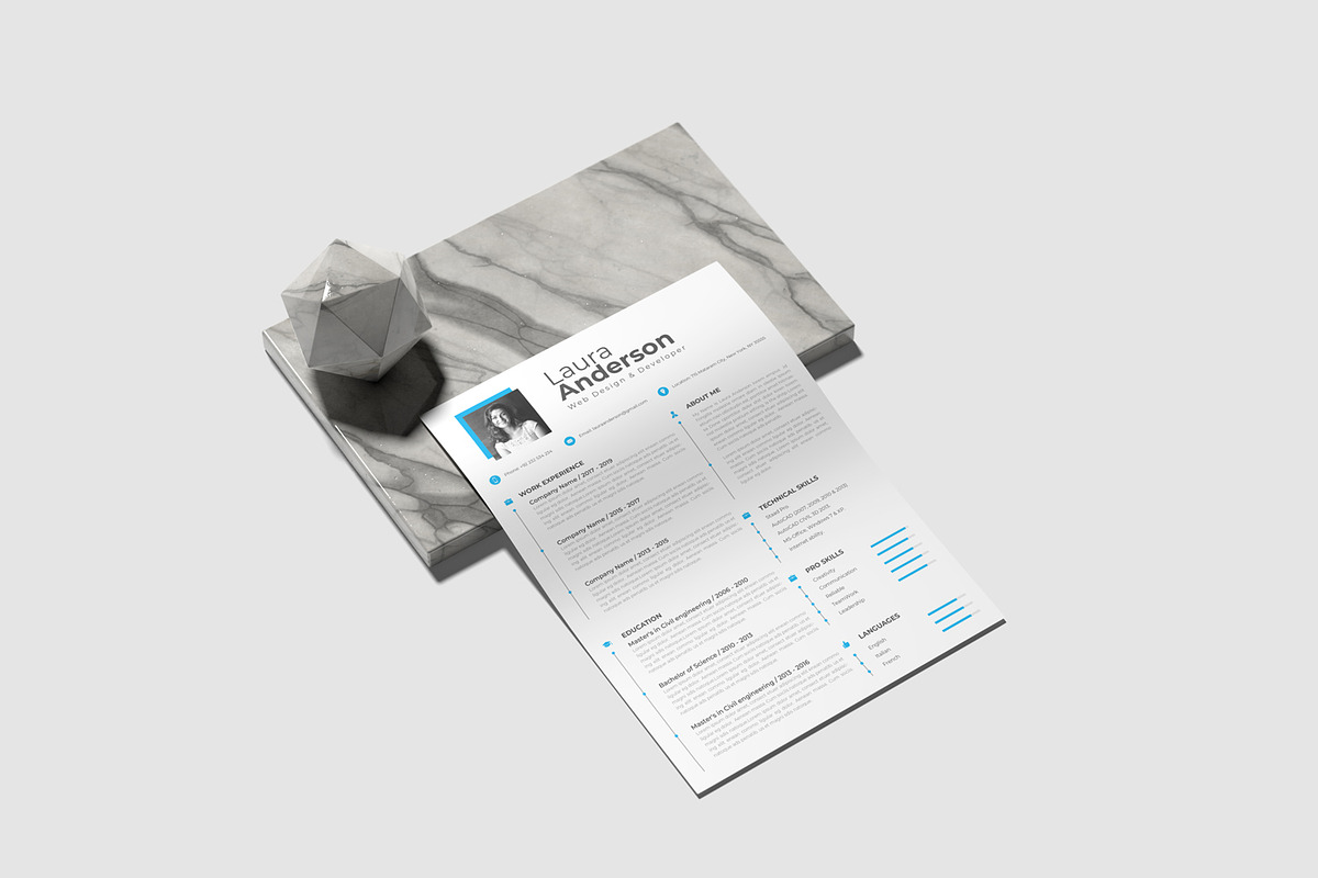 Minimalist CV Resume, a Resume Template by DreamStudio-eg (Photo 2 of 3)
