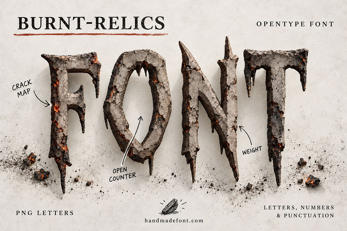 Burnt Relics Font, a Blackletter Font by Handmadefont (Photo 16 of 16)