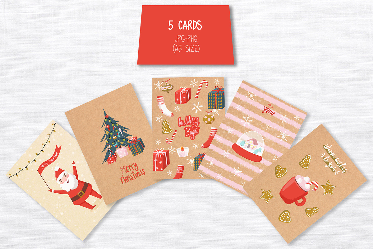 Merry Christmas Hand drawn set, a Decorative Illustration by Annakristal (Photo 4 of 6)
