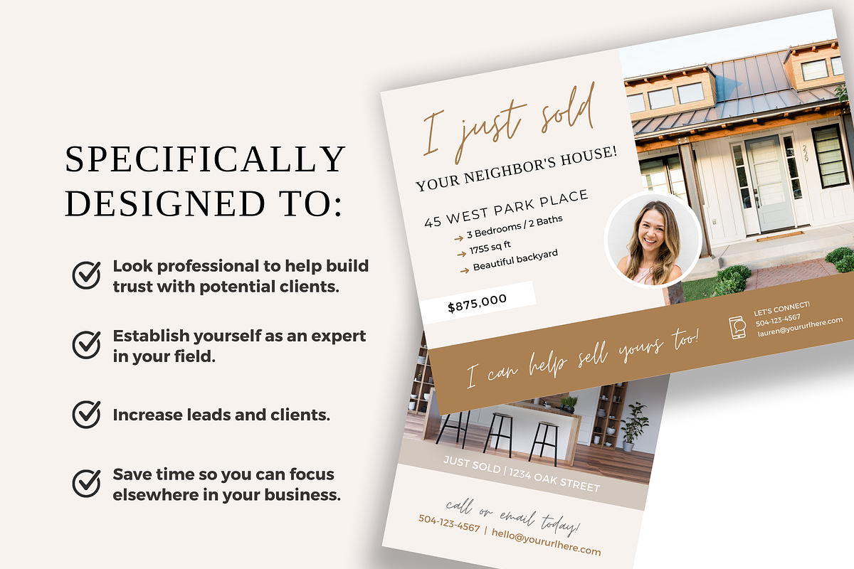 Just Sold Real Estate Postcard Canva, a Marketing Template by Ciera Design Templates (Photo 4 of 7)