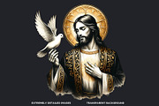 Black and Gold Jesus Christ clipart, a Person Illustration by ThatsDesignArt (Thumbnail 3 of 10)