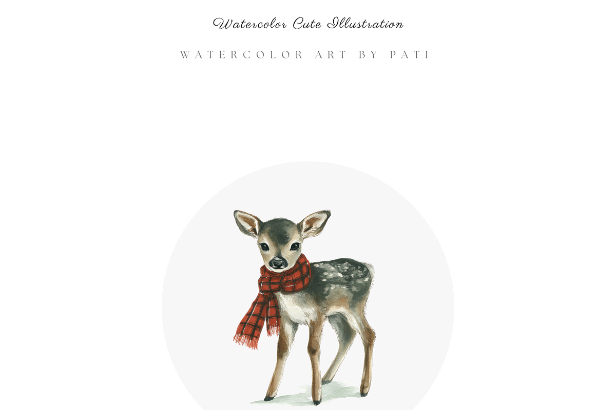 Christmas Forest Animals Clipart, a Decorative Illustration by Pati Paints (Photo 4 of 11)