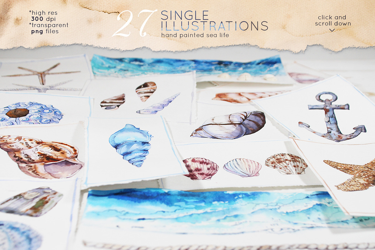 Marine Seaside Nautical set, an Object Graphic by Aquarellina (Photo 2 of 12)