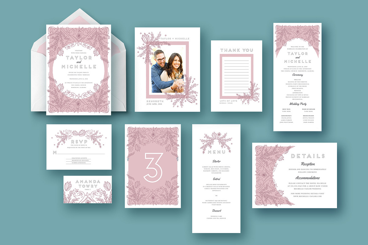 Wedding Invitation Suite | Michelle, an Invitation Template by Hues of Hodges (Photo 2 of 6)