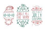 Handdrawn christmas badges, a Decorative Illustration by AV Design (Thumbnail 1 of 4)