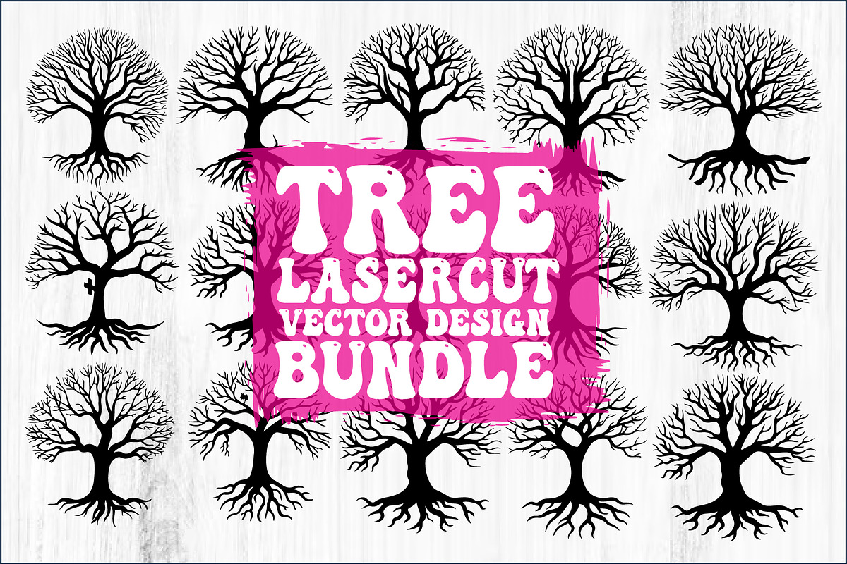 Laser Cut Tree Silhouettes Bundle, a Graphic by balal (Photo 1 of 13)