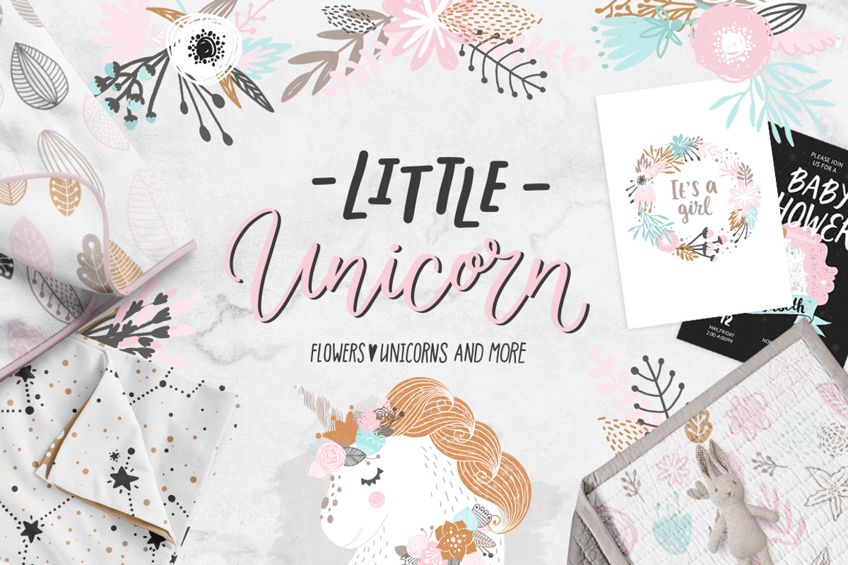 Unicorns and flowers, an Animal Illustration by tatiletters (Photo 1 of 9)