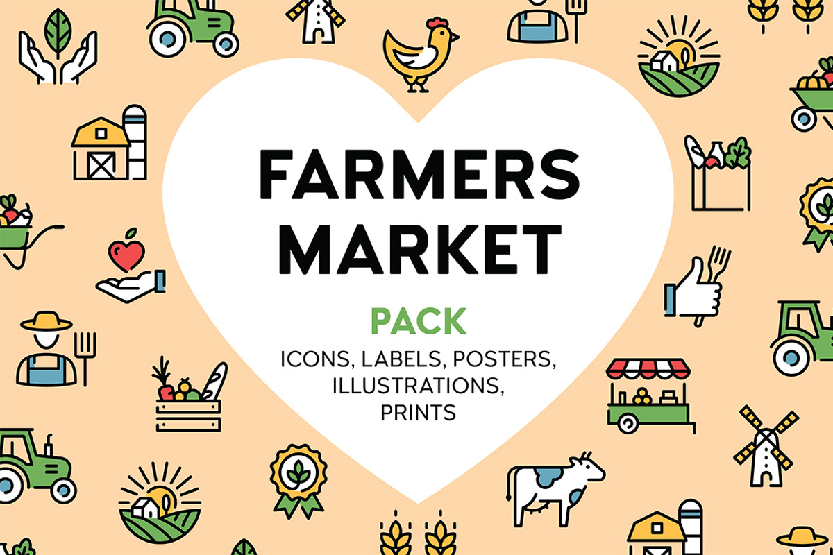 Farmers Market Food Pack, an Outline Icon by Falcon eye (Photo 1 of 8)