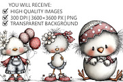 Whimsical Chick Clipart, an Illustration by Pixels.Craft (Thumbnail 2 of 5)