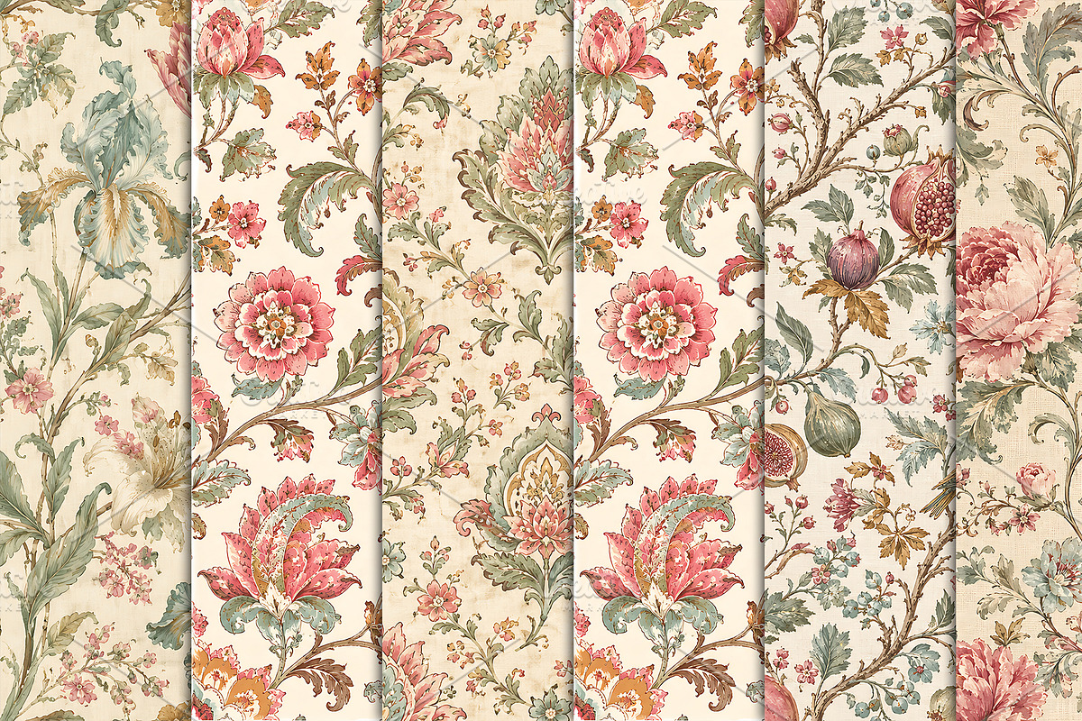 Antique Floral Damask Patterns, a Pattern Graphic by Artonix (Photo 3 of 5)
