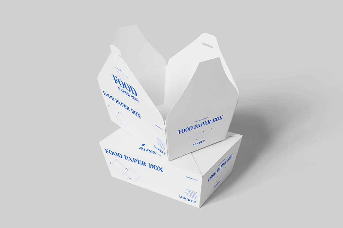 Editable Food Paper Box Mockup, an Advertising Mockup by bimockup (Photo 2 of 6)