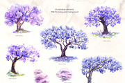 Blooming Jacaranda tree Watercolor, an Object Graphic by ON_lineart_store (Thumbnail 3 of 9)