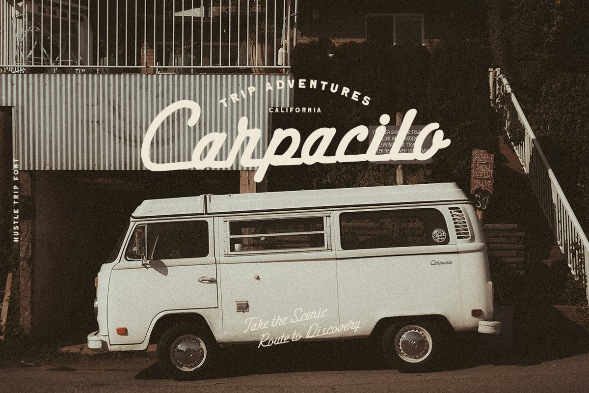 Hustle Trip Vintage Monoscript, a Script Font by Letterhend Studio (Photo 3 of 9)